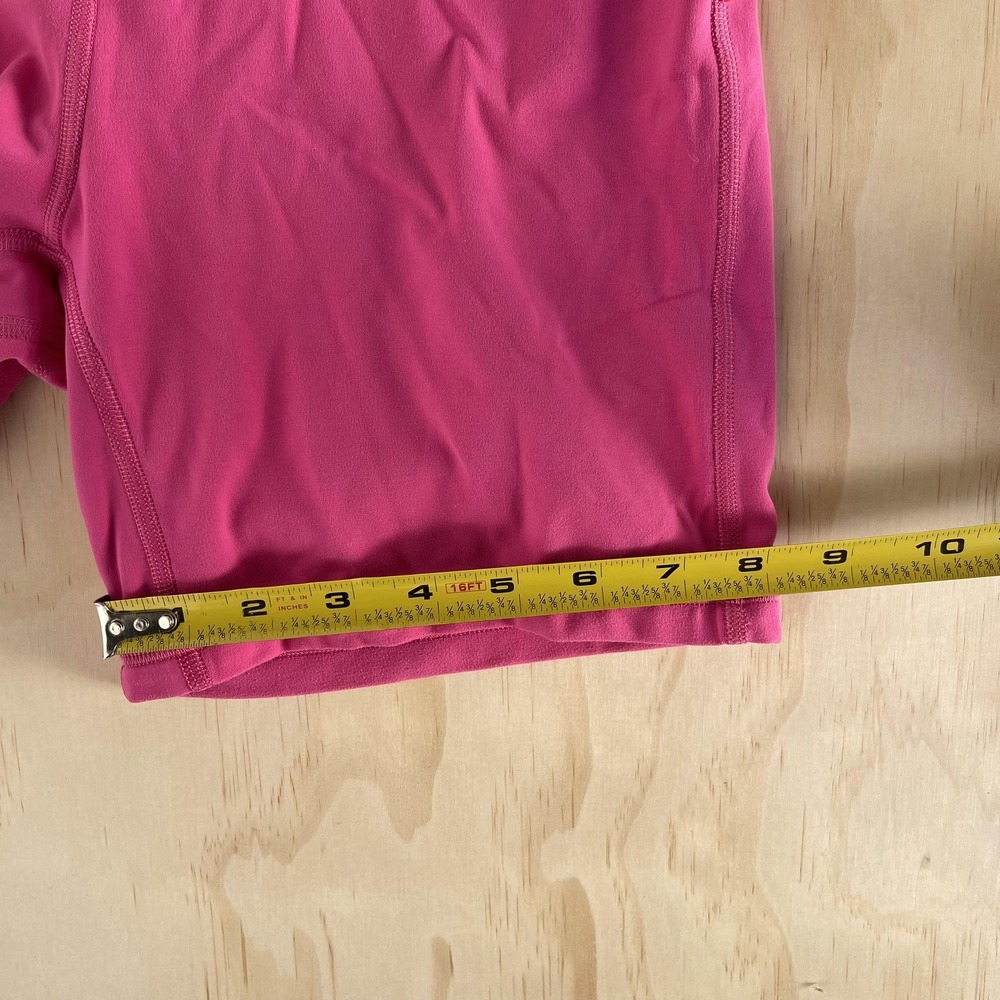 Lululemon Shorts Womens 4 Pink High Rise Biker 6" Yoga Running Athletic Workout - Picture 7 of 8